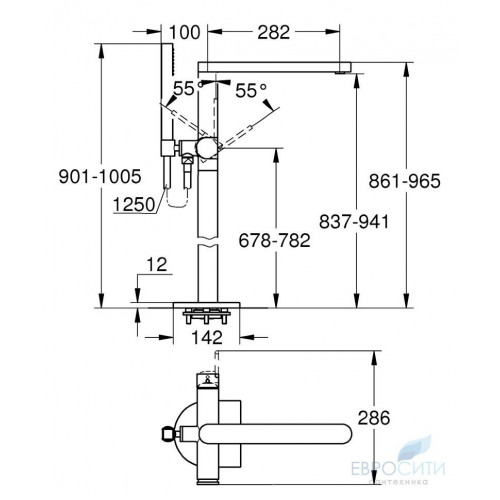 Смеситель для ванны Grohe Plus 23846003