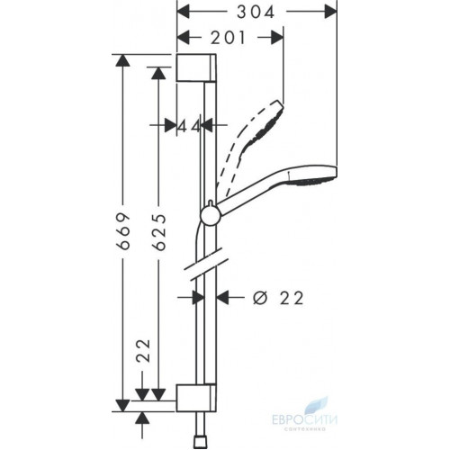 Душевая стойка Hansgrohe Croma 110 Select S Vario 65 26562400