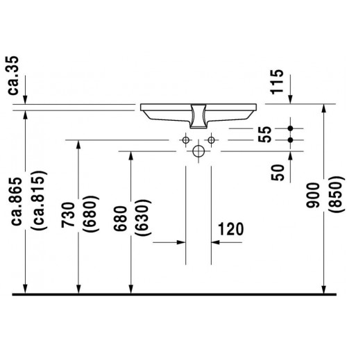 Умывальник врезной Duravit 2nd Floor 52x35 031653