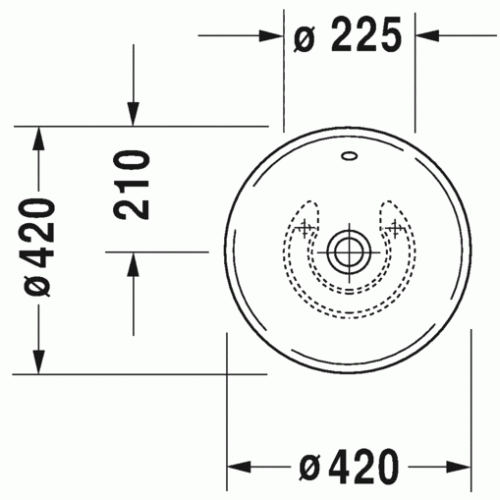 Умывальник Duravit Bacino D420, накладной 032542