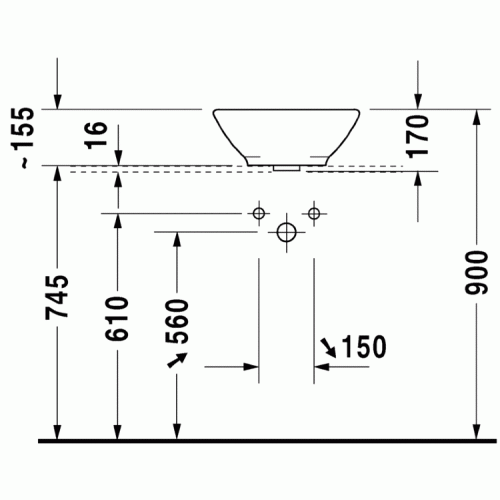 Умывальник Duravit Bacino D420, накладной 032542