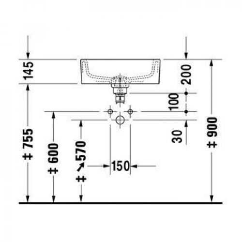 Умывальник Duravit Starck 1 D480, накладной 044648