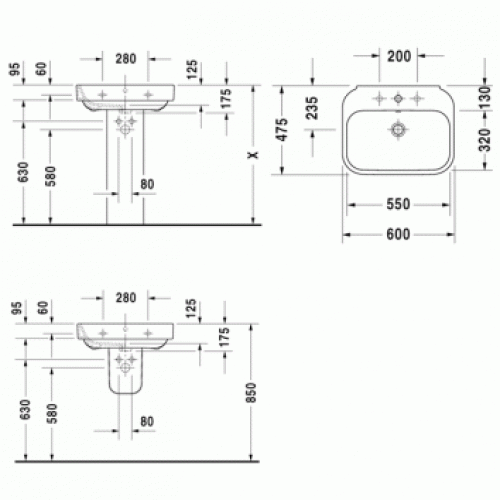 Умывальник Duravit Happy D.2 60x47 231660