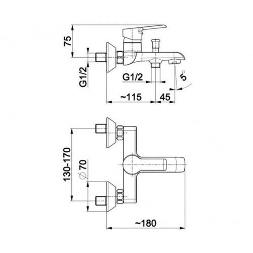 Смеситель для ванны Armatura Seelit 5814-010-00