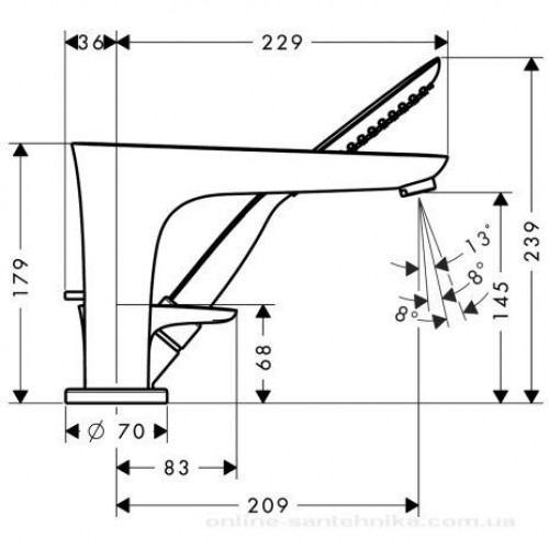 Смеситель для ванны Hansgrohe PuraVida 15432400