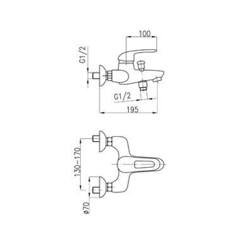 Смеситель для ванны Armatura Albit 4604-010