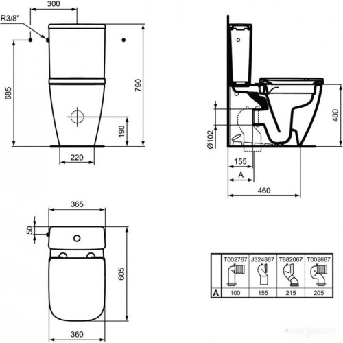 Унитаз Ideal Standard I.Life S T500001 (без бачка, без сиденья)