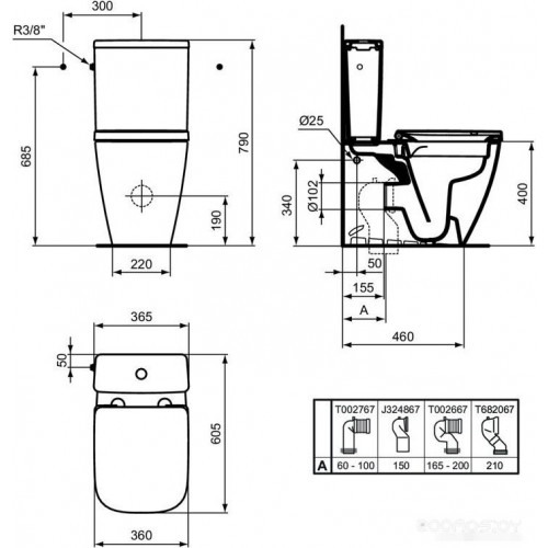 Унитаз Ideal Standard I.Life S T500001+T473501+T532901