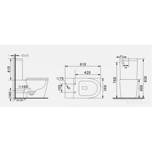 Унитаз Gid Tr2179BM (черный матовый)