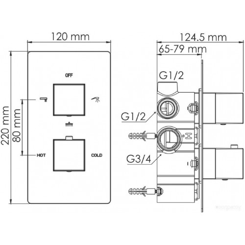 Смеситель Wasserkraft Аime 1544 Thermo