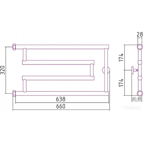 Полотенцесушитель Сунержа High-Tech model G 320x650 00-4051-3265