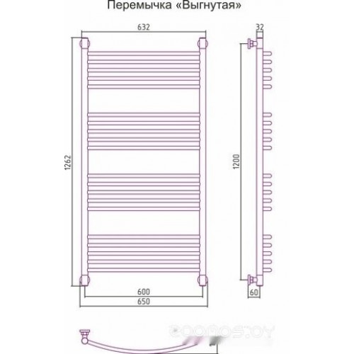 Полотенцесушитель Сунержа Богема+ 1200x600 00-0221-1260