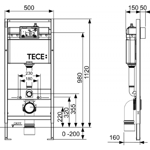 Система инсталляции Tece 9400407 + 9240407 Now