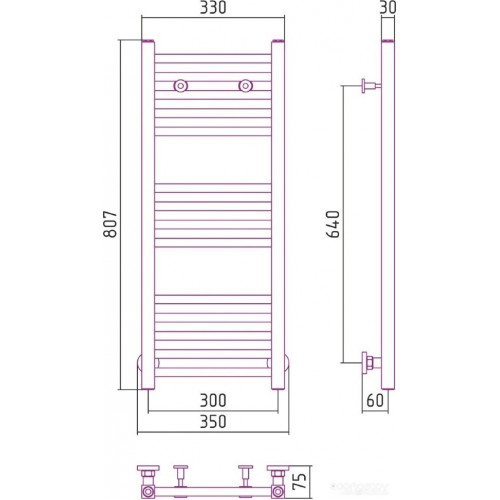 Полотенцесушитель Сунержа Модус 800x300 00-0250-8030