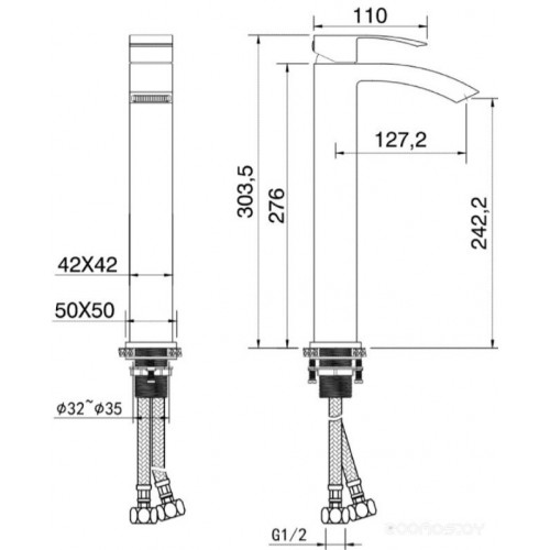 Смеситель Vivi Felice 1025 B cromo-bianco