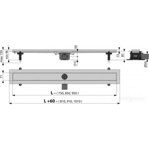 Душевой лоток Alcaplast APZ13-Double9-950