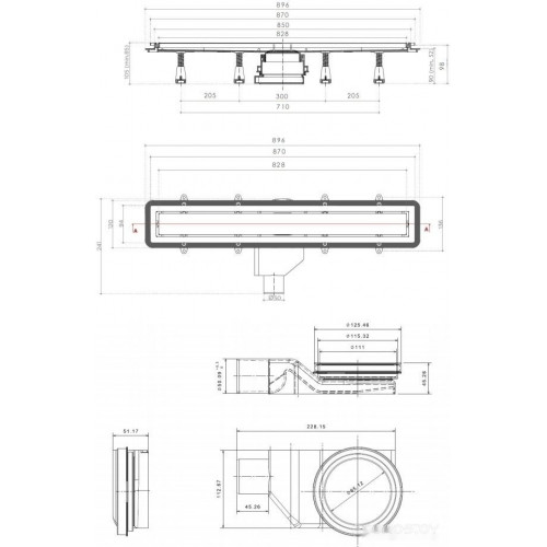 Сифон Pestan Confluo Premium White Glass Line 850