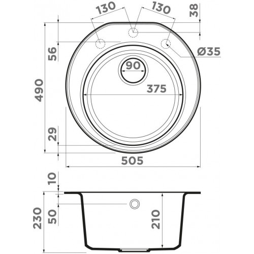 Кухонная мойка Omoikiri Miya 50R PL 4993511 50,5x49 платина