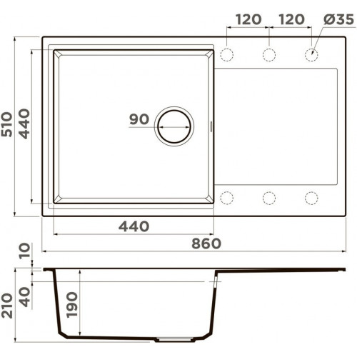 Кухонная мойка Omoikiri Daisen 86-BE 4993694 86x51 ваниль