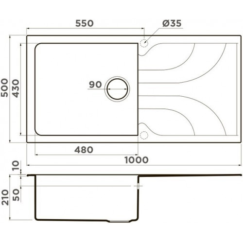 Кухонная мойка Omoikiri Yasugata 100-DC 4993848 100x50 темный шоколад