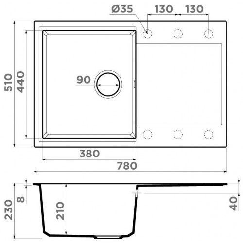 Кухонная мойка Omoikiri Daisen 78T-BL 78x51 черный