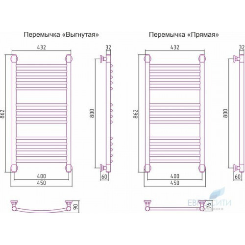 Полотенцесушитель Сунержа Богема плюс 80x40, водяной, прямая