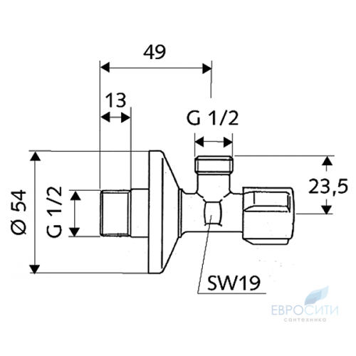 Угловой вентиль Schell Comfort 1/2x1/2