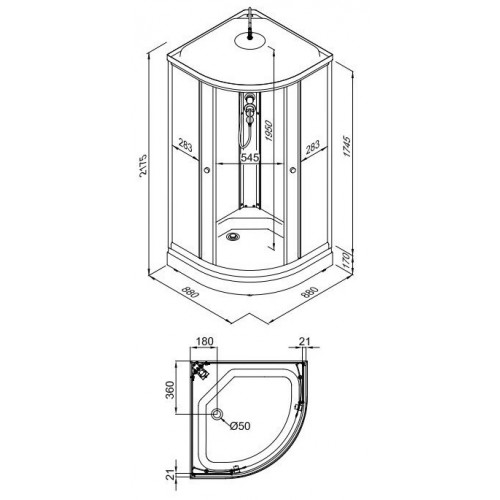 Душевая кабина Triton ХИТ-88 А 88x88 (стекла прозрачные)