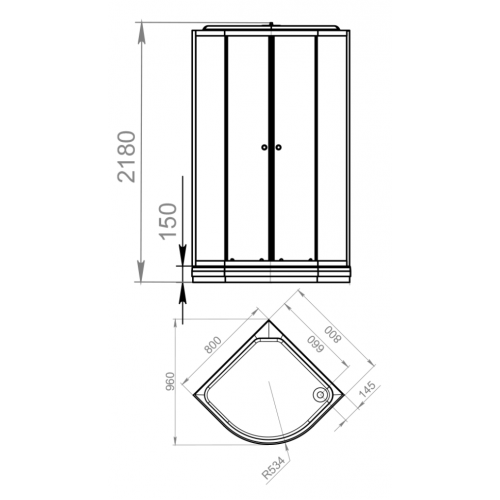 Душевая кабина Domani-Spa Delight 88 80x80 тонированное стекло / черные стенки