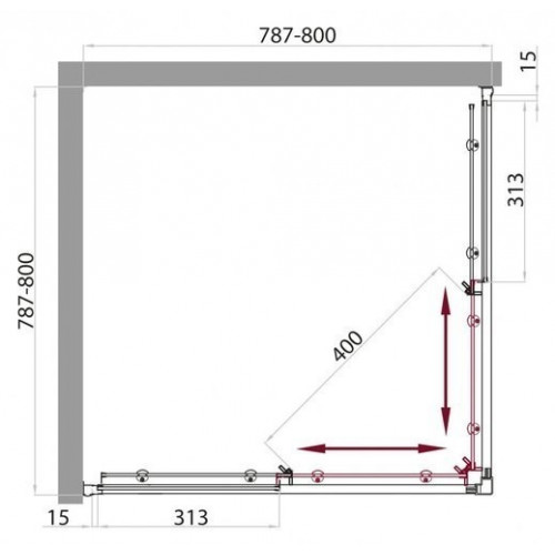 Душевая кабина Belbagno UNO-CAB-A-2-80-C-CR-TOP 80x80 стекла прозрачные