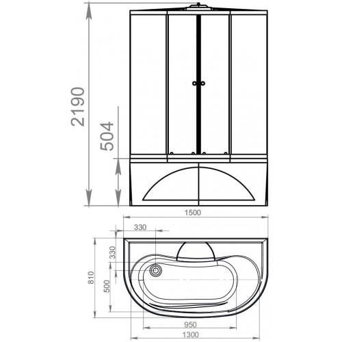 Гидромассажная душевая кабина Domani-Spa Neat high 150x80 сатин матированное стекло / белые стенки с гидромассажем