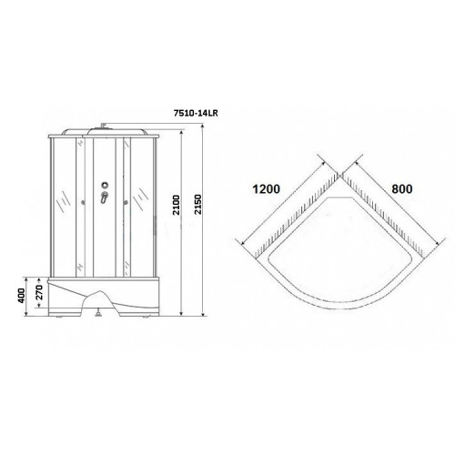 Душевая кабина Niagara NG-7510-14L 120x80