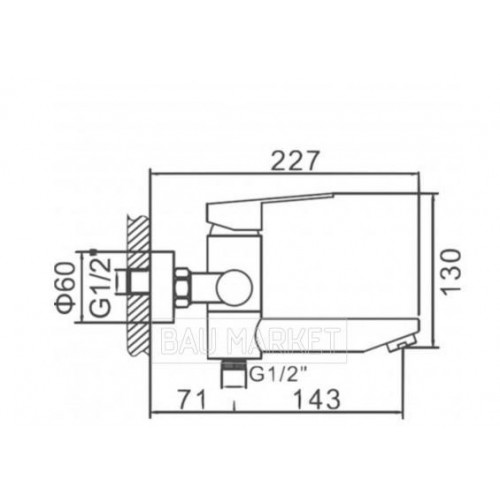 Смеситель для ванны/душа Ledeme L73103 (L73103)