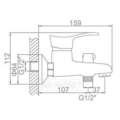 Смеситель ванна/душ Ledeme L3014 (L3014)