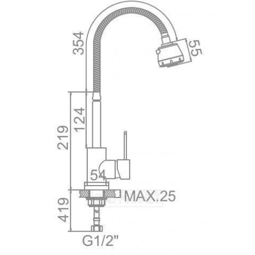 Смеситель для кухни Ledeme L74304 с гибким изливом (L74304)