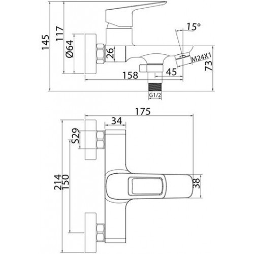 Смеситель для ванны Iddis Spin SPISB02i02WA хром глянцевый