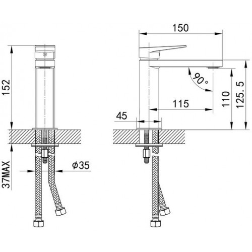 Смеситель для умывальника Iddis Bridge BRDSB00i01