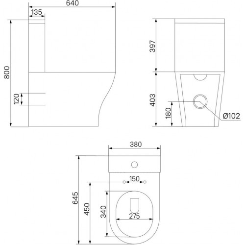 Унитаз-компакт Iddis Stone 64x38 сиденье Duroplast, микролифт