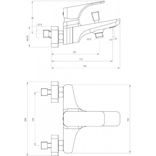 Смеситель для ванны Deante Hiacynt BQH_010M хром