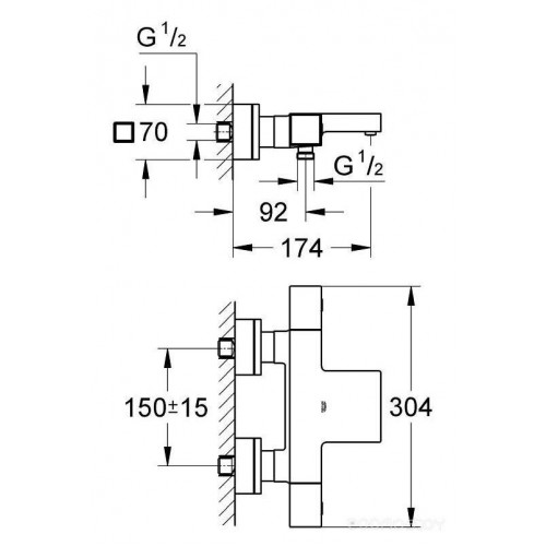 Смеситель Grohe Grohtherm Cube 34497000