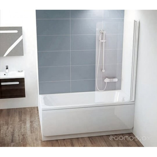 Шторка на ванну Ravak CVS1-80 R Transparent, профиль белый