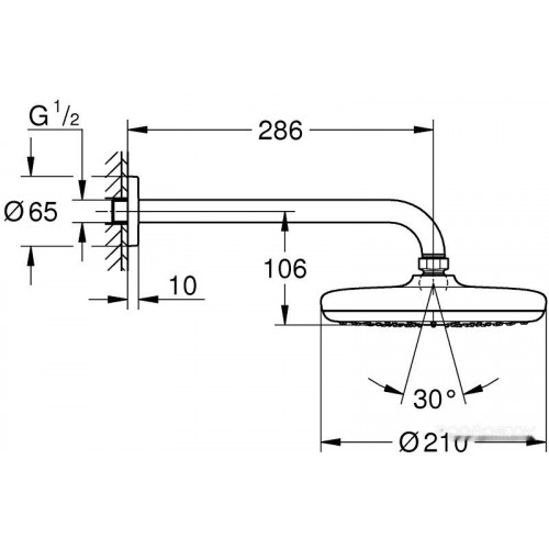 Верхний душ Grohe Tempesta 210 26412000