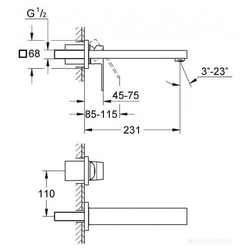 Смеситель Grohe Eurocube M-Size