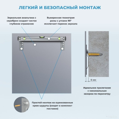 Зеркало Wellsee Зеркало 7 Rays' Spectrum 172200320, 75 х 75 см