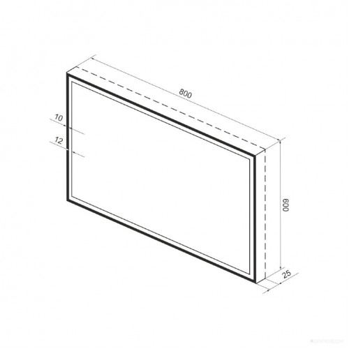 Зеркало Wellsee Зеркало с фронтальной LED-подсветкой 7 Rays' Spectrum 172201290, 80 х 60 см (с сенсором и регулировкой яркости освещения)