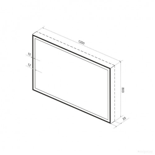 Зеркало Wellsee Зеркало с фронтальной LED-подсветкой 7 Rays' Spectrum 172201410, 120 х 80 см (с сенсором и регулировкой яркости освещения)