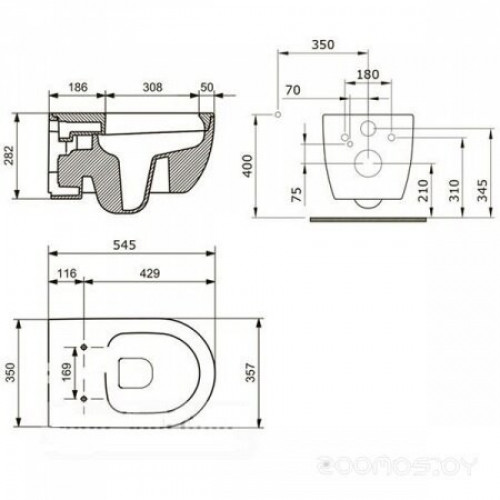 Унитаз Bocchi V-Tondo Rimless 1416-004-0129+A0333-004 (черный матовый)