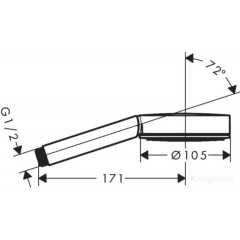 Душевая лейка Hansgrohe Pulsify S 105 1jet 24120670 (черный матовый)