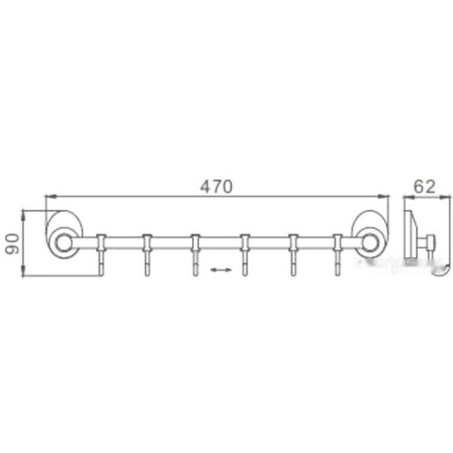 Крючок для ванны Ledeme L3315-6