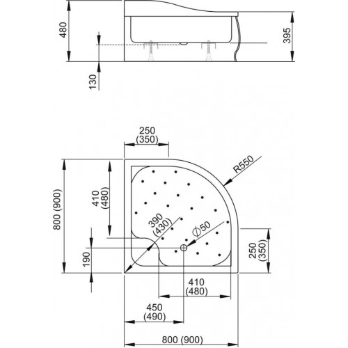 Угловой поддон Radaway Korfu A 80x80